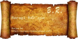 Beregi Rózsa névjegykártya